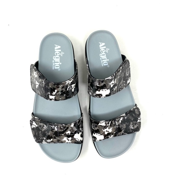 Alegria Rubie Collage Greys Platform Sandal Vegan Leather - Picture 6 of 7